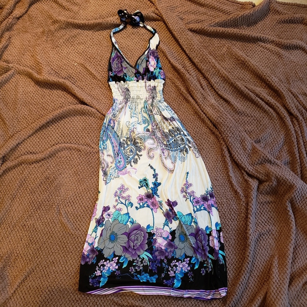 Ace fashion Maxi Tie Halter Dress